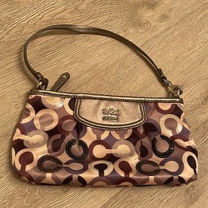 Coach Multicolor Signature Sequins Satin Madison wristlet